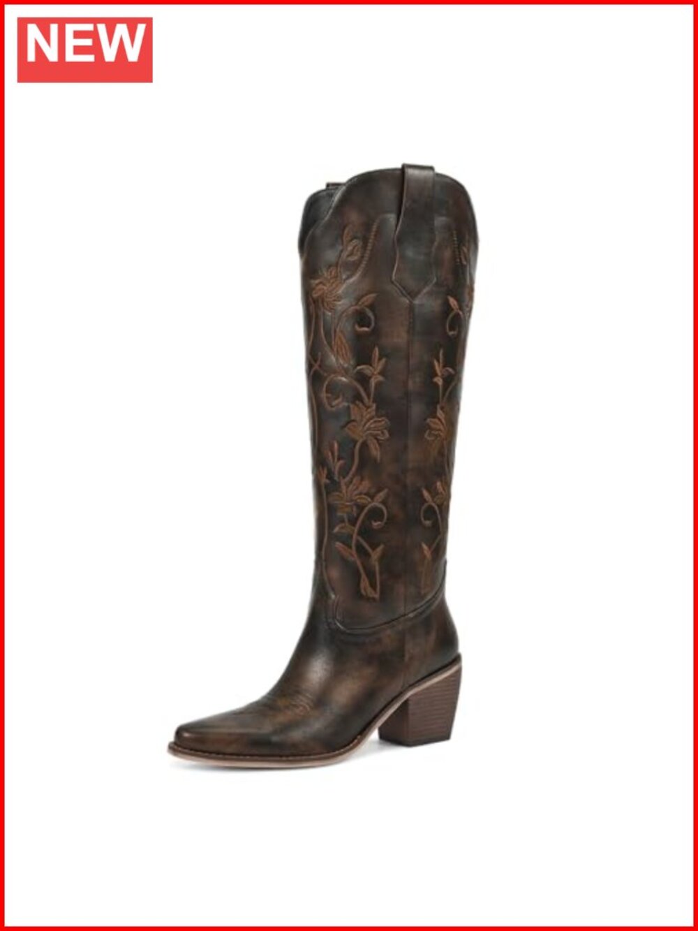 wetkiss Cowboy Boots Womens Knee High Cowgirl Faux Leather Western Boot